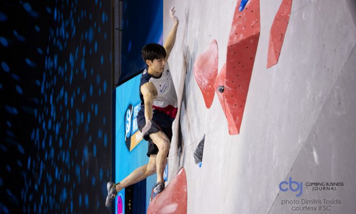 image of climber in comp