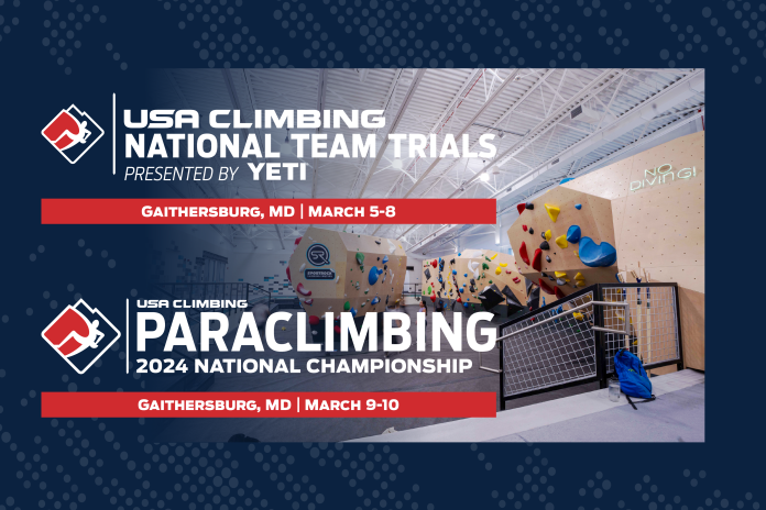 USA Climbing Announces Location For 2024 U S National Team Events   2024 NTT And Paranationals Email Graphic 696x464 