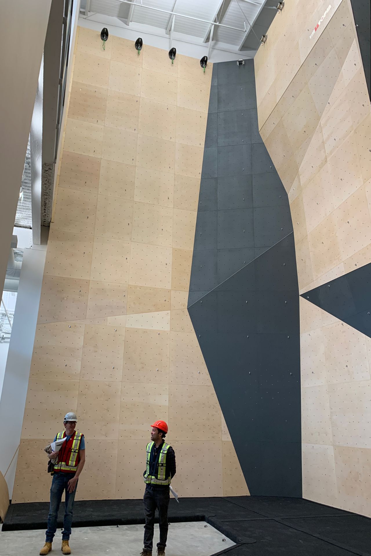 Brand-new roped walls inside the new gym