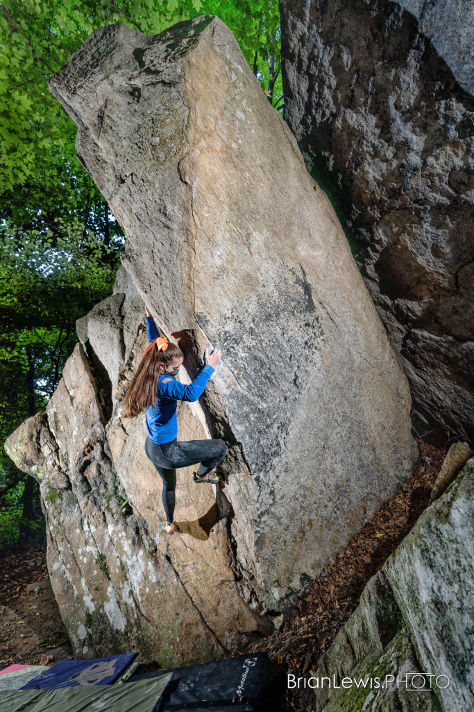Mia DePaolis bouldering outside
