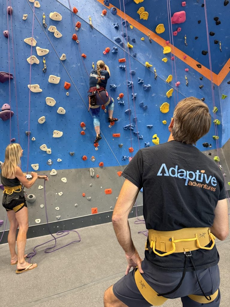 adaptive adventures climbing session