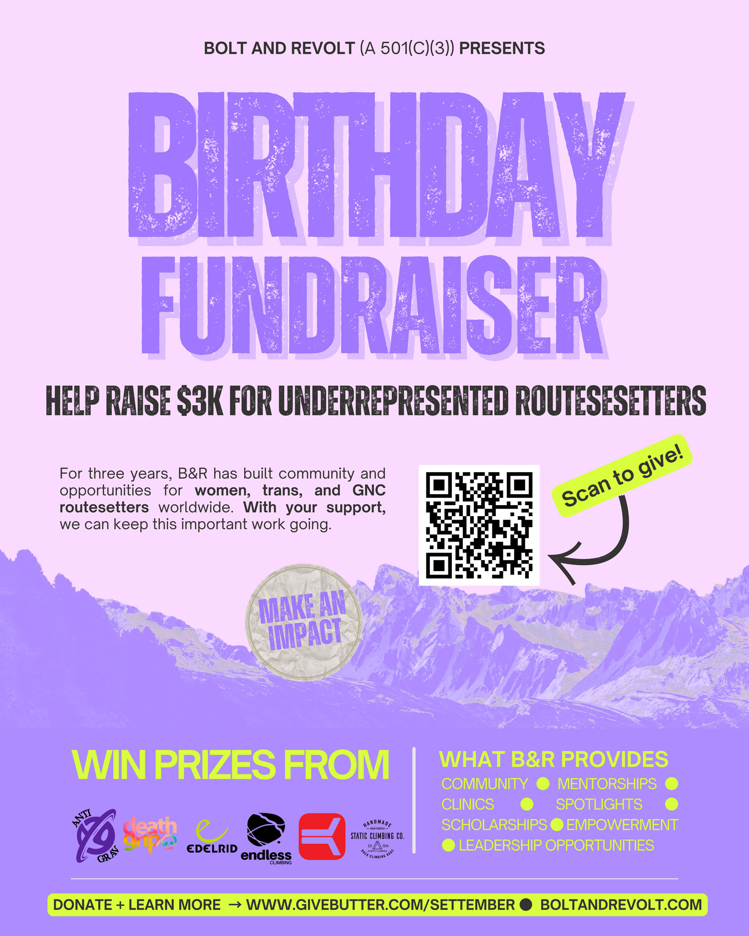 Stripping Barriers, Setting Change: Help Raise Funds for Underrepresented Routesetters