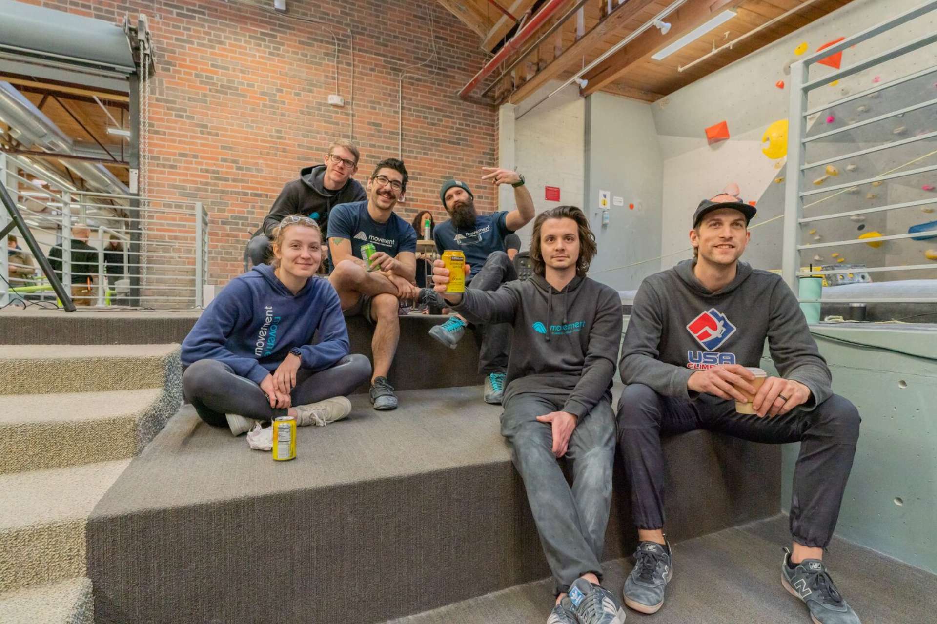 Dan hanging with a setting crew