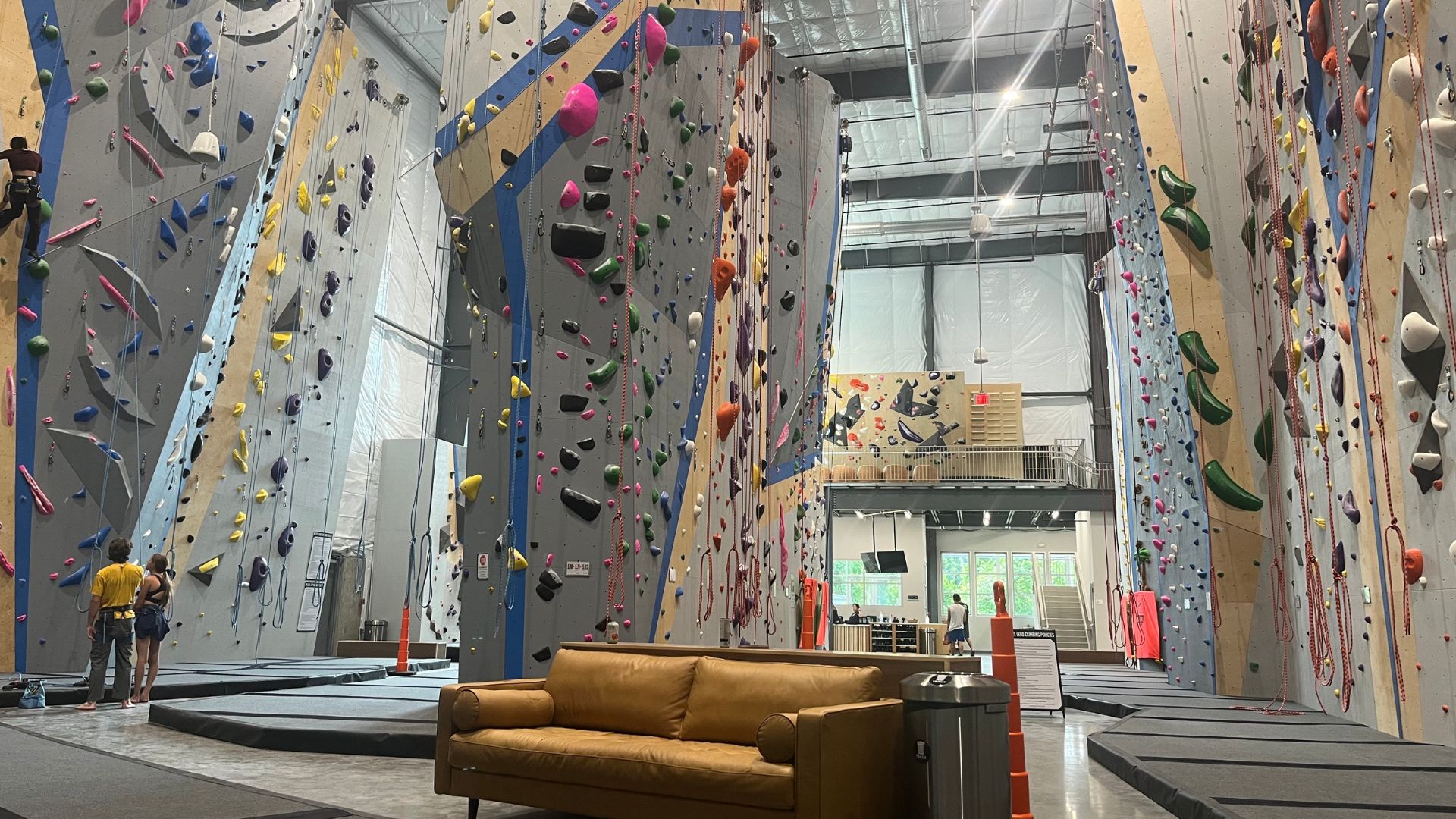 45-foot roped walls at the new gym