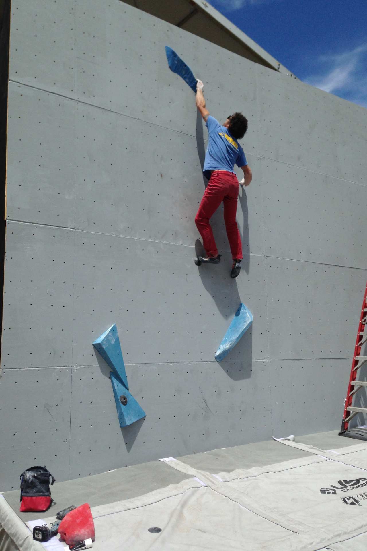 Mike forerunning at a competition