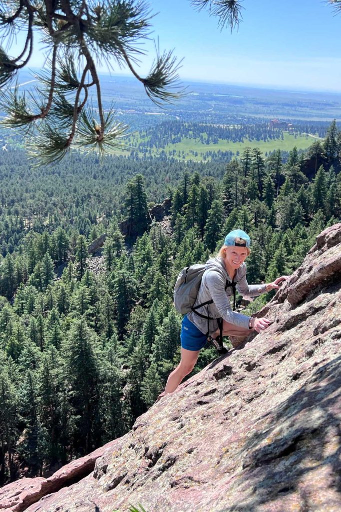 Anne-Worley climbing outdoors