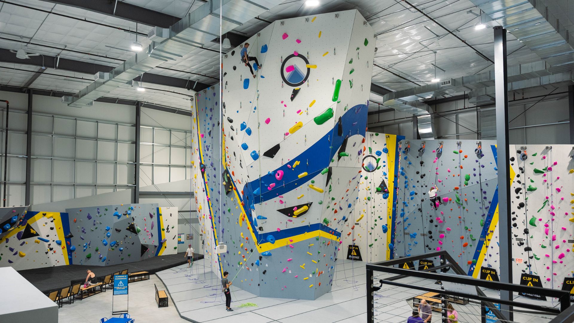 Inside the new Odyssey Climbing facility in Appleton, Wisconsin