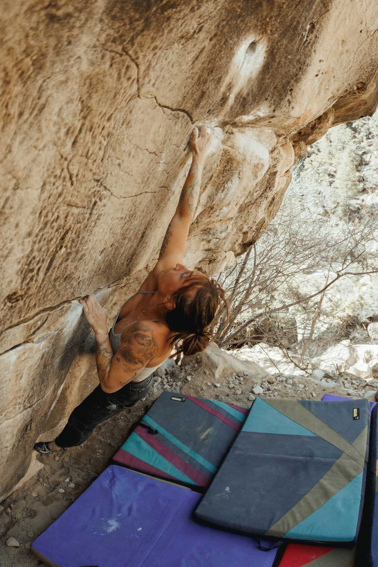 Sierra McMurry bouldering outdoors