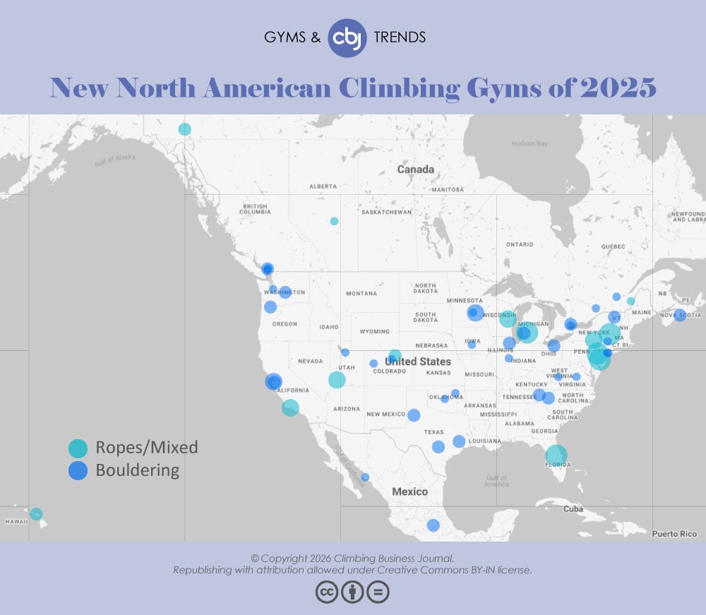 New North American Climbing Gyms of 2025