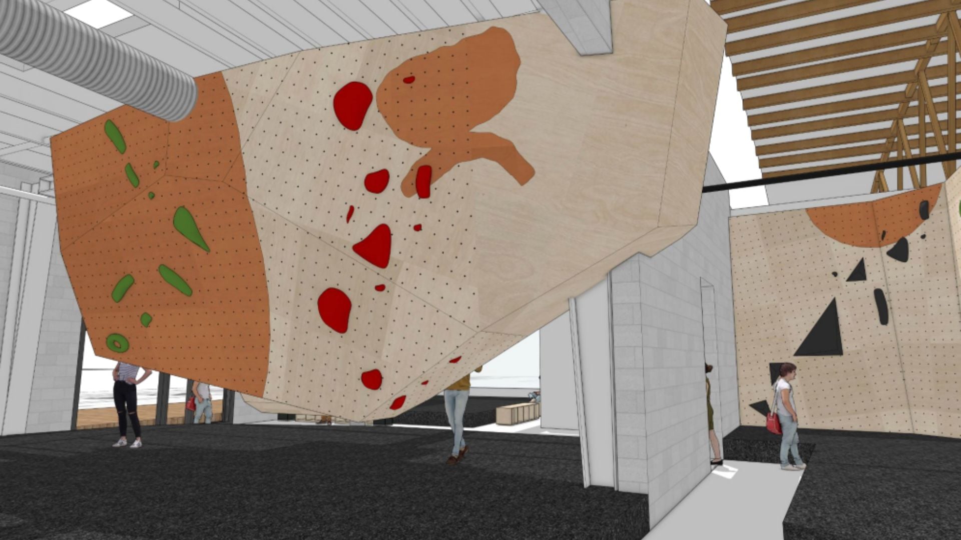 A rendering of the floating boulder at Ripple Boulder