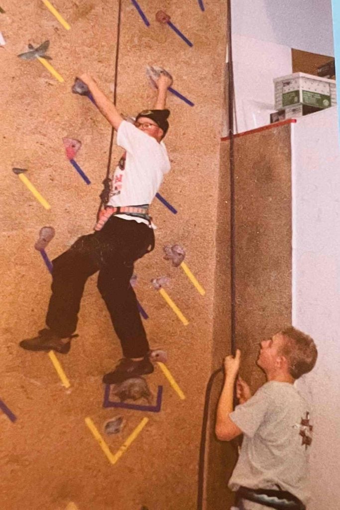Ryan climbing when he was younger