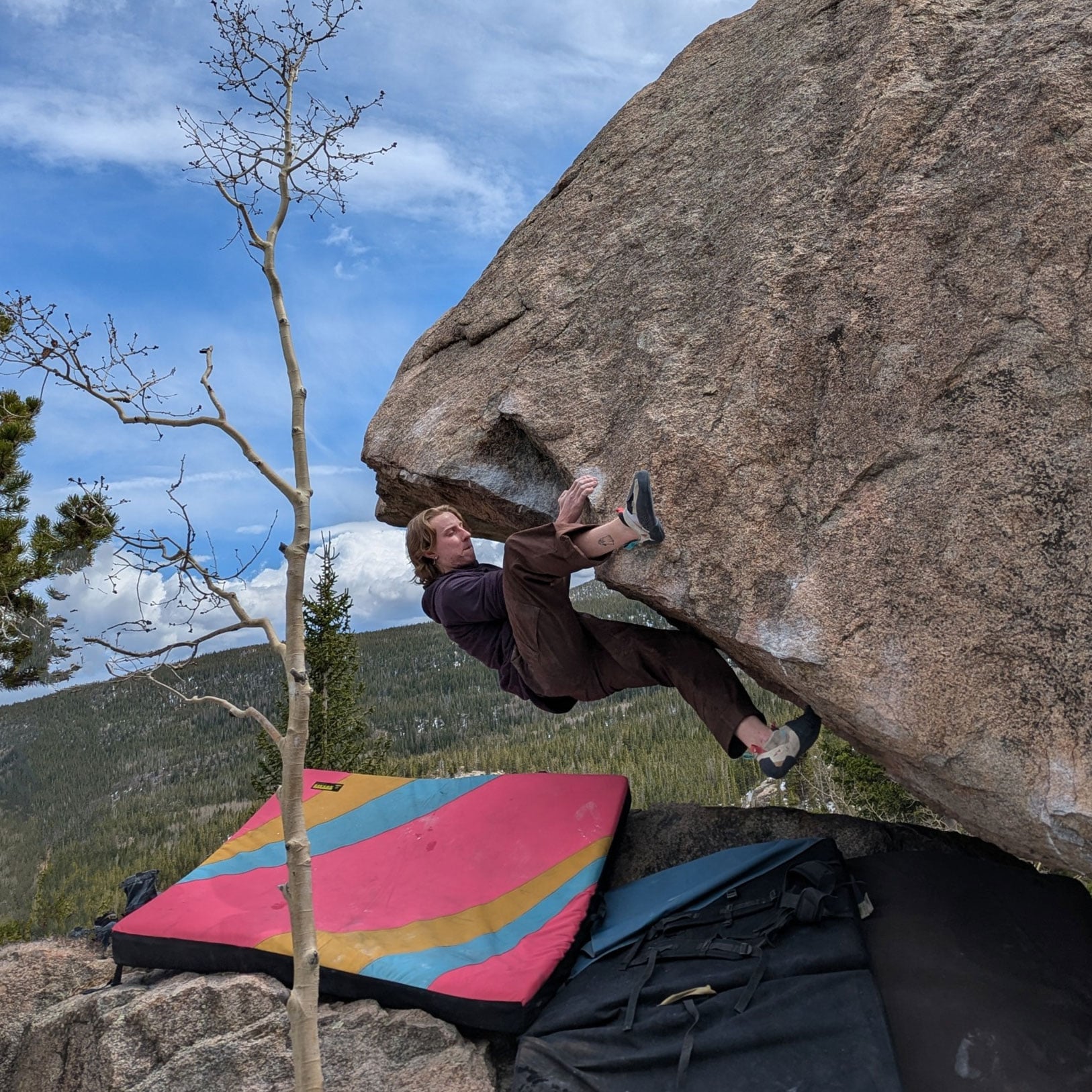 Colin Meyer bouldering outdoors