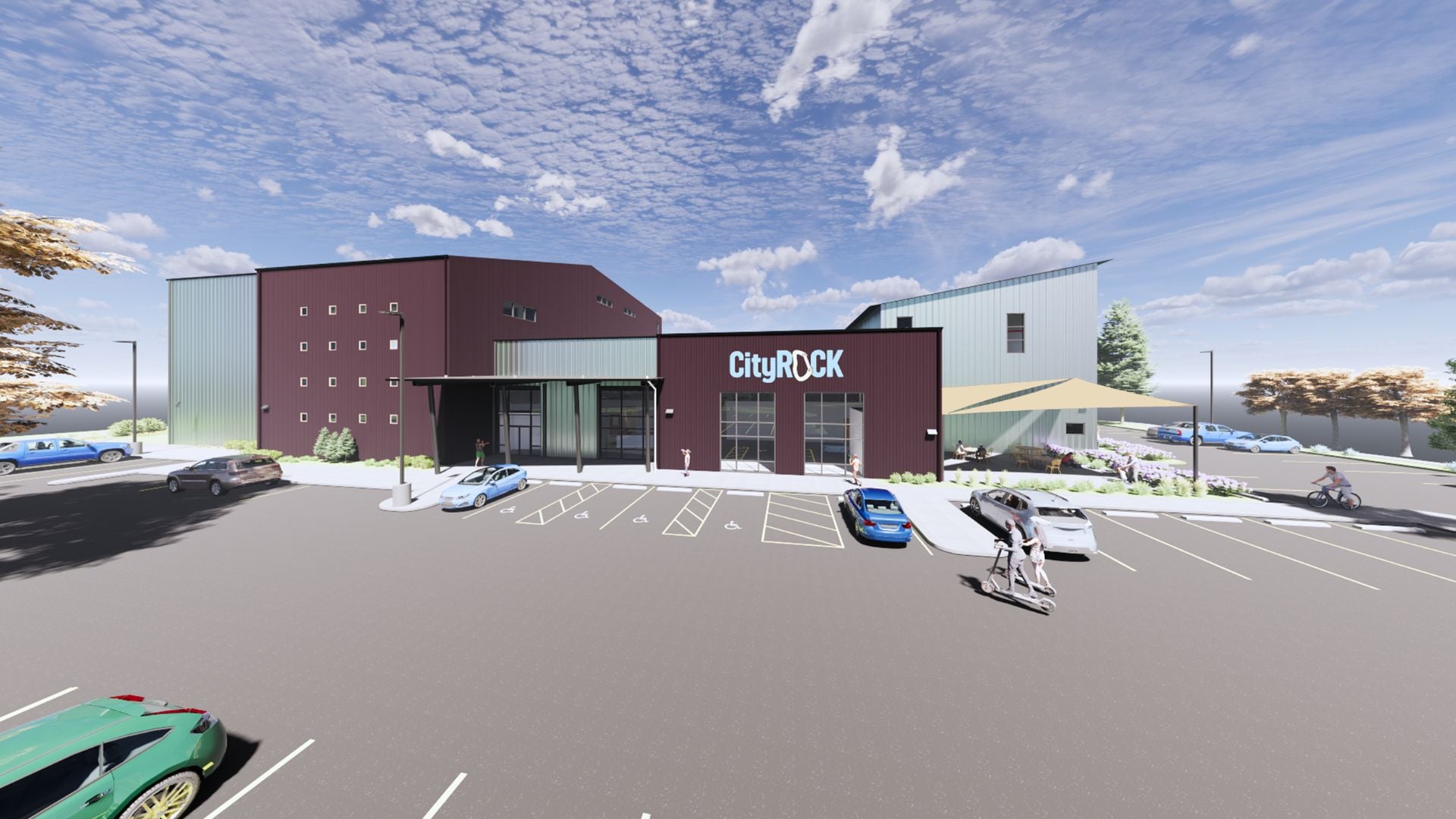 Rendering of CityROCK North exterior and parking lot