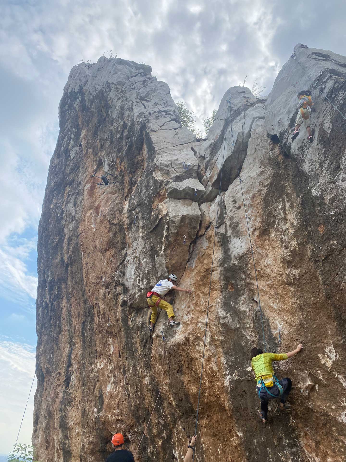 The outdoor climbing area at Qinglong Mountain in Nanjing