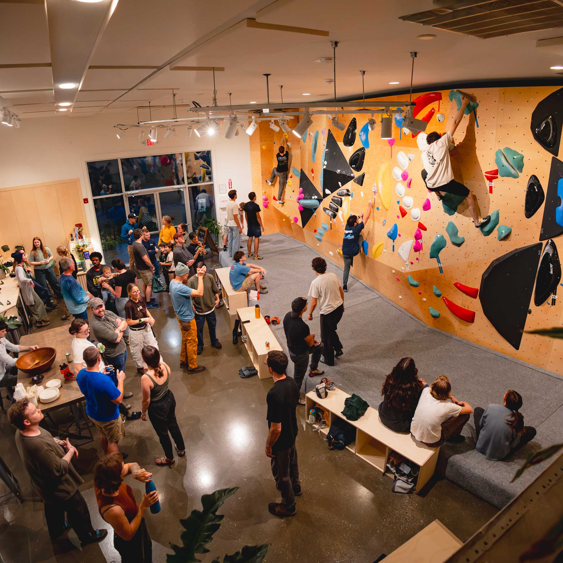 A pre-grand-opening session at Berkshire Boulders