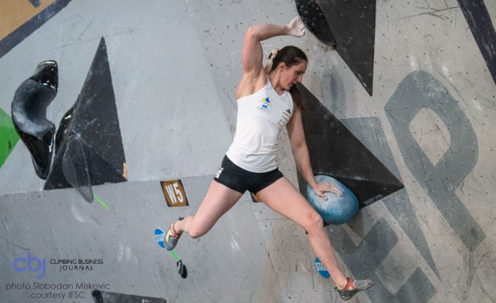 image of climber in competition