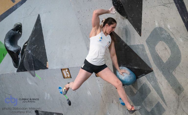 image of climber in competition