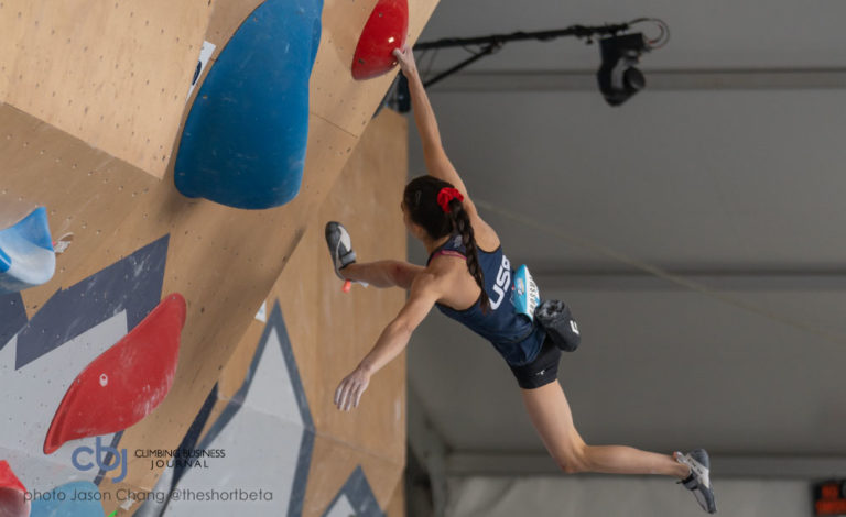 natalia climbing in SLC world cup