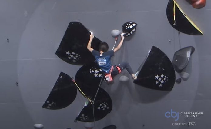 image of climber in comp