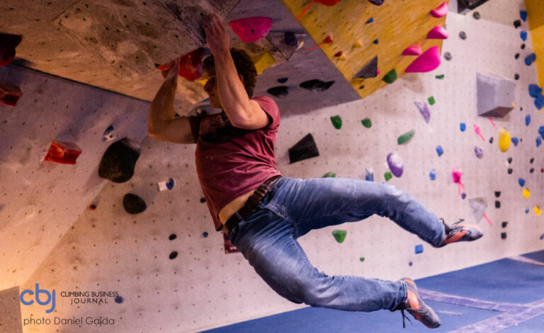 image of climber in gym