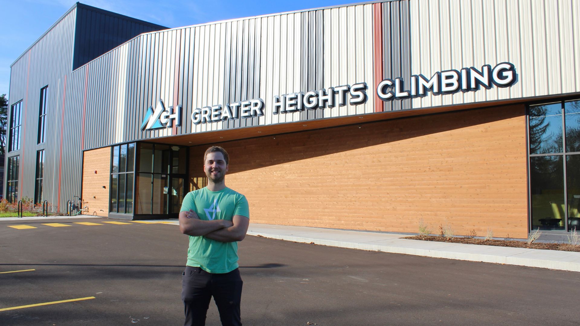 Jonathan Landis outside the Greater Heights gym