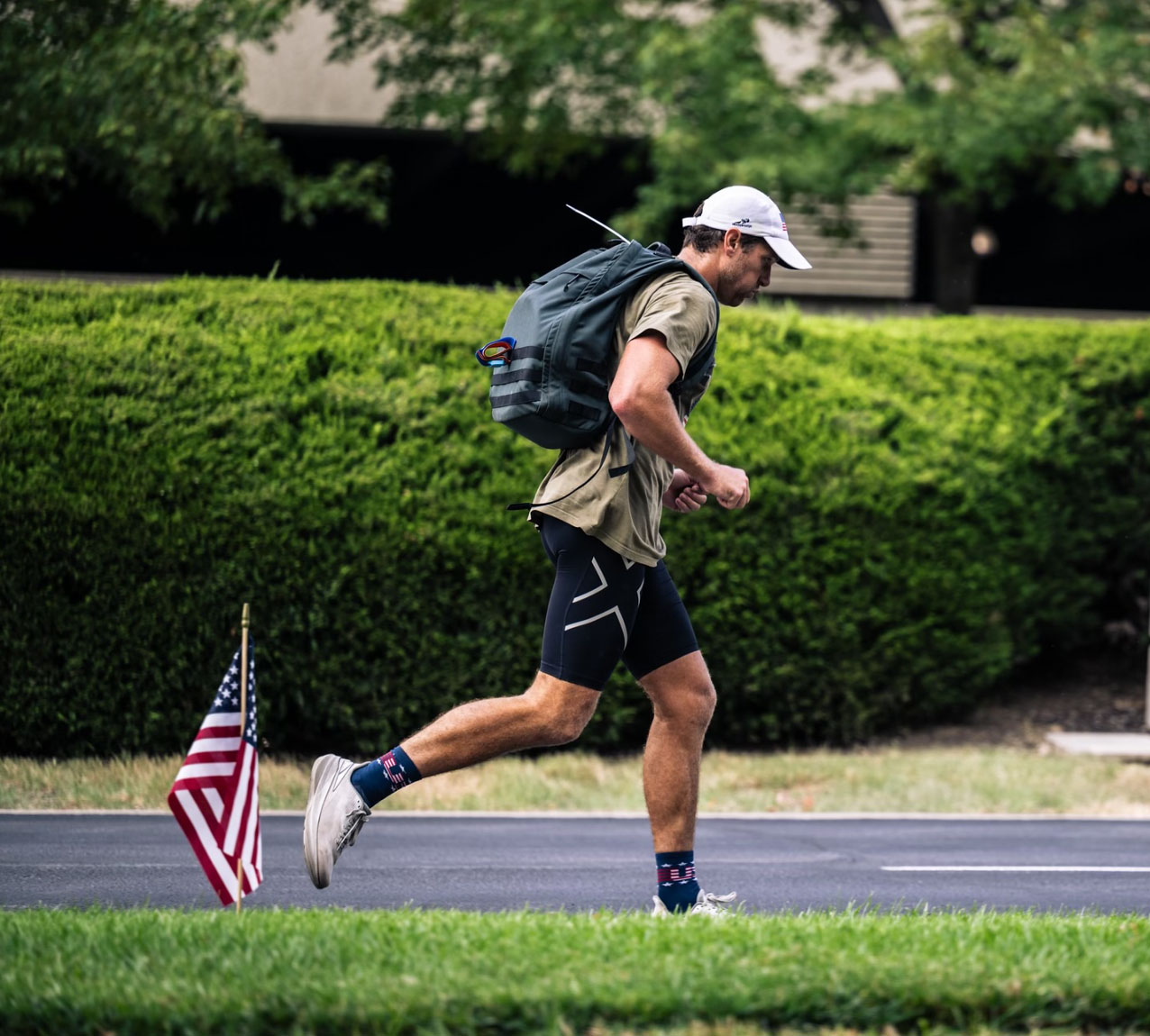 Andrew running outside