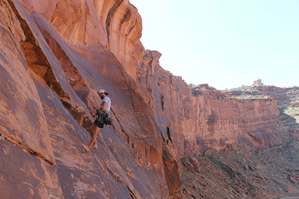 Andrew climbing outdoors