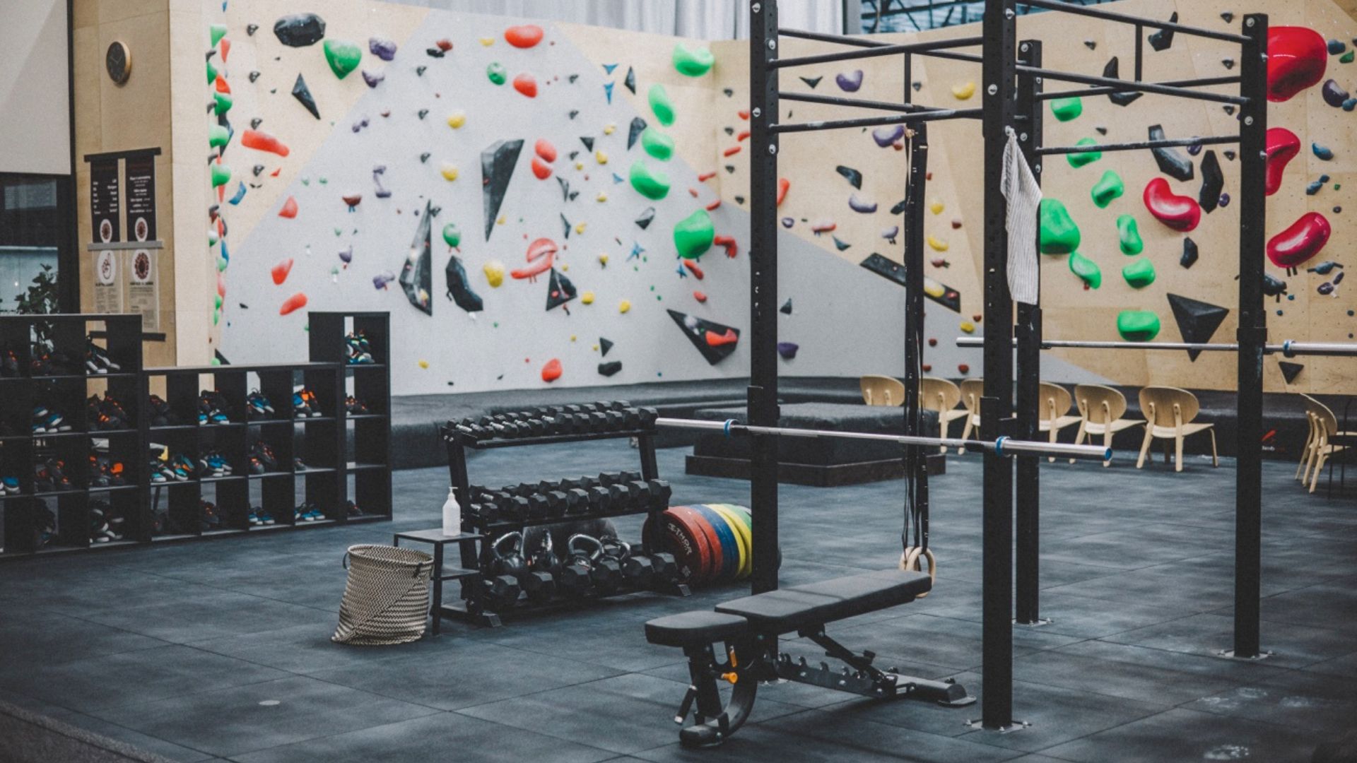 The new gym's fitness area