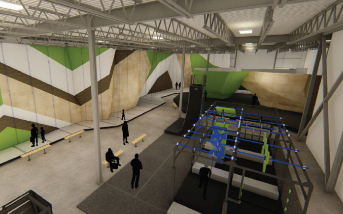 Rending of the new Aspire Climbing gym in Canada