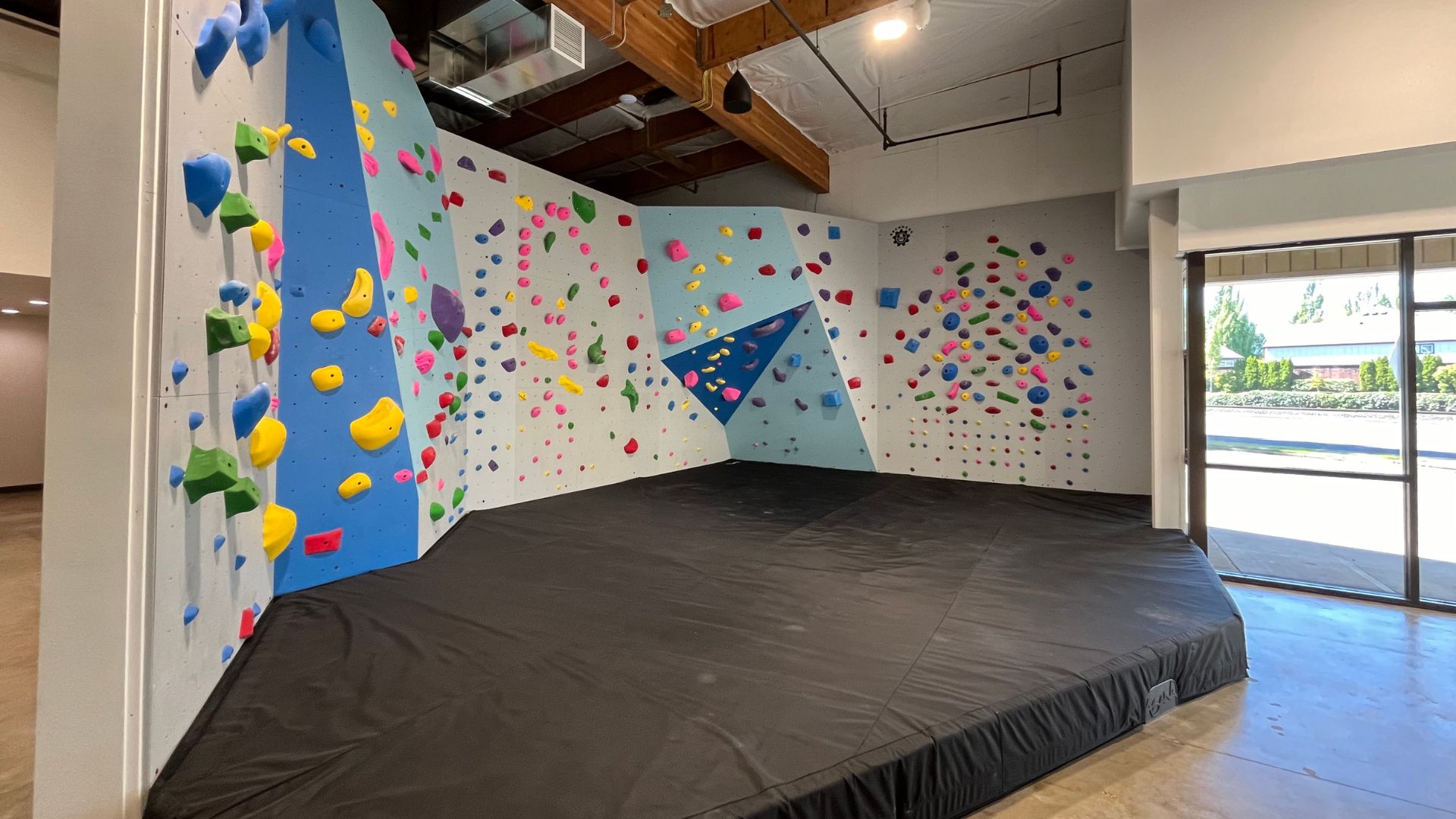 Bouldering walls at Beyond the Wall Climbing gym