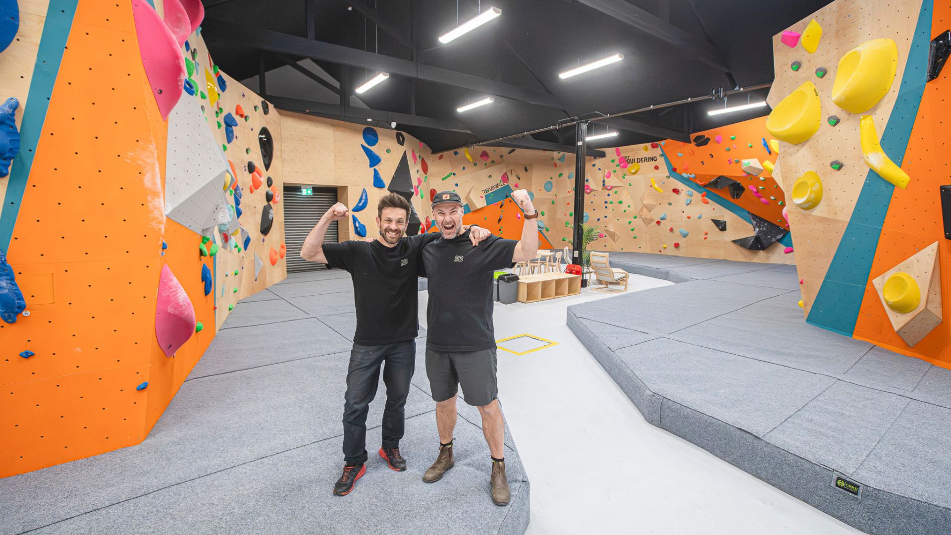 City Bouldering owners Serge Semenov and Richard Lawrence at the Stratford gym