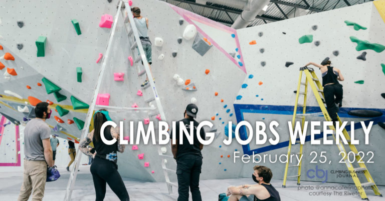 routesetters in a climbing gym