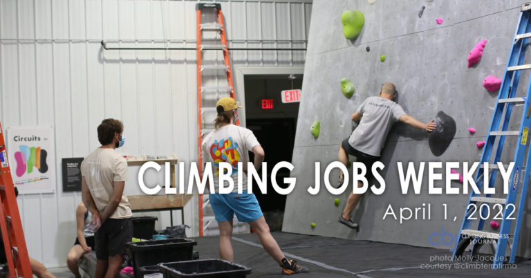 routesetters in a climbing gym