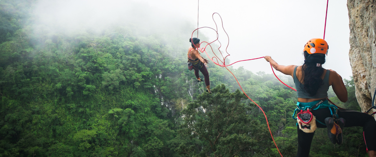 image of climber with rope