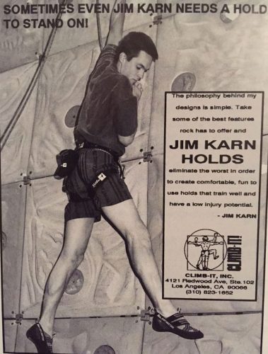 Climb It ad for Jim Karn Holds