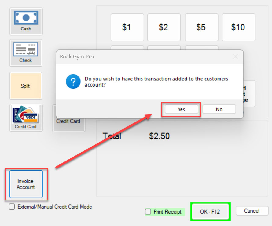 Invoicing an account in RGP