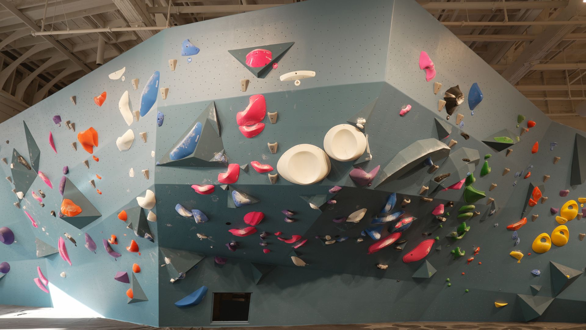 Bouldering walls at the new gym