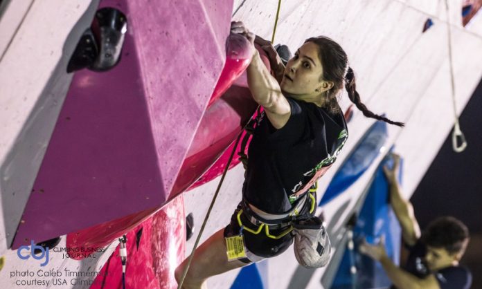 image of climber in competition