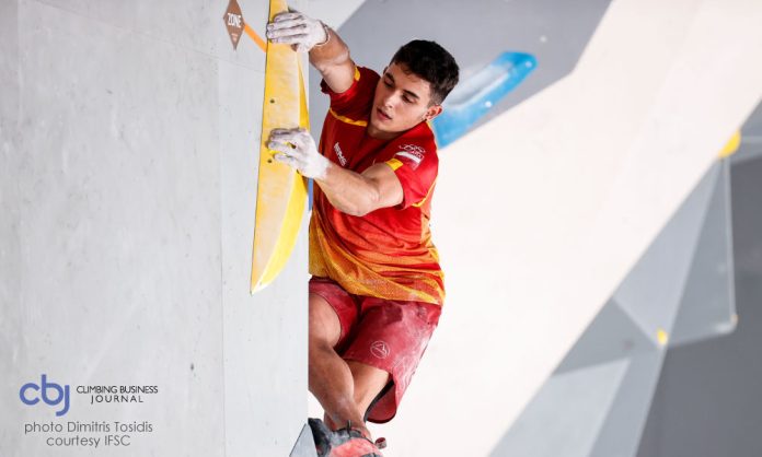 image of climber in competition