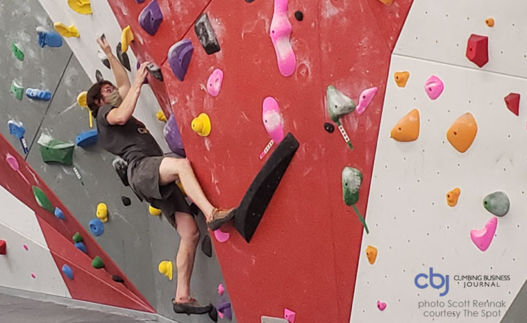 man bouldering